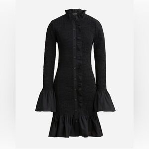 NWT 🖤 J. Crew smocked ruffle dress